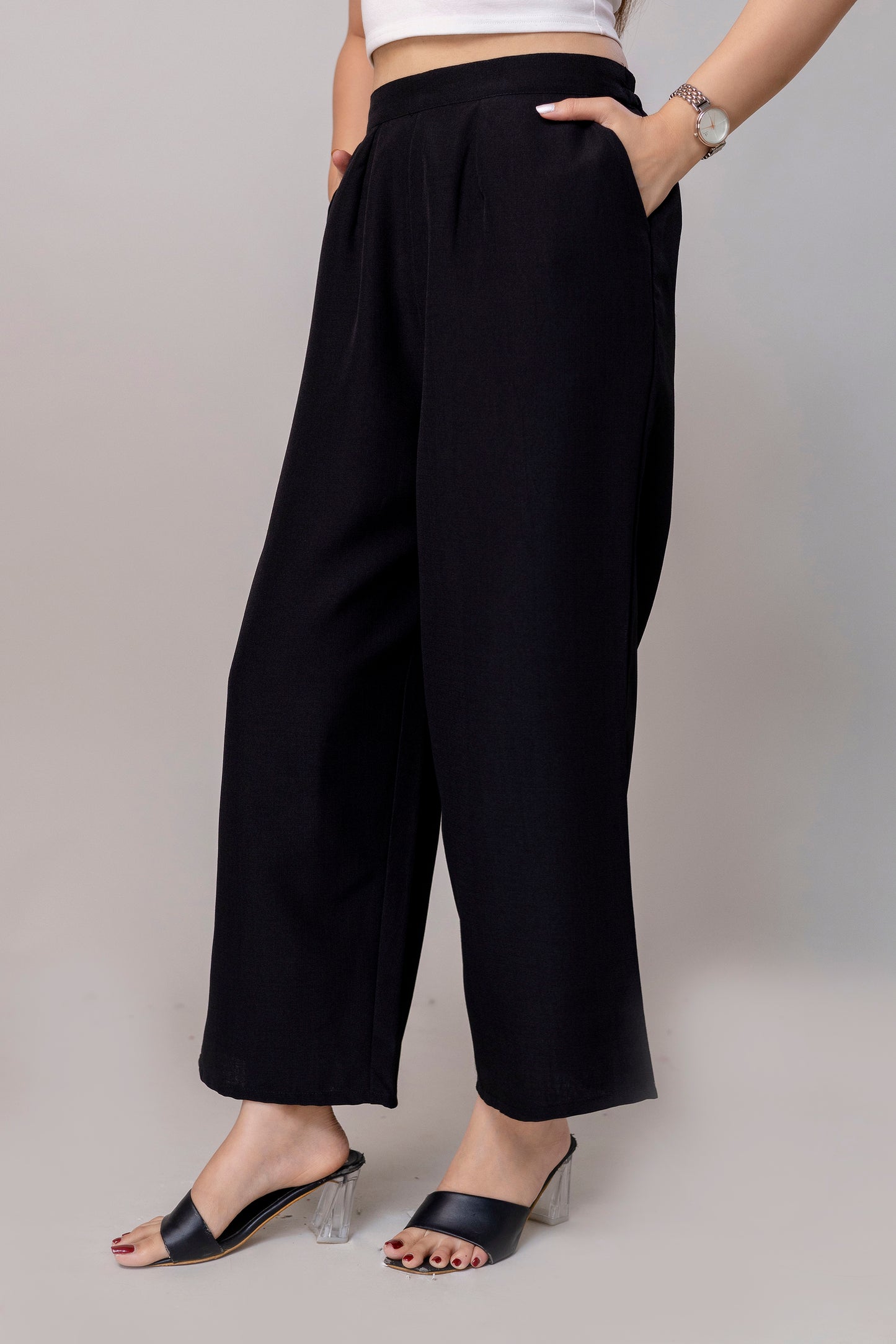 Women Black Wide Leg Pant