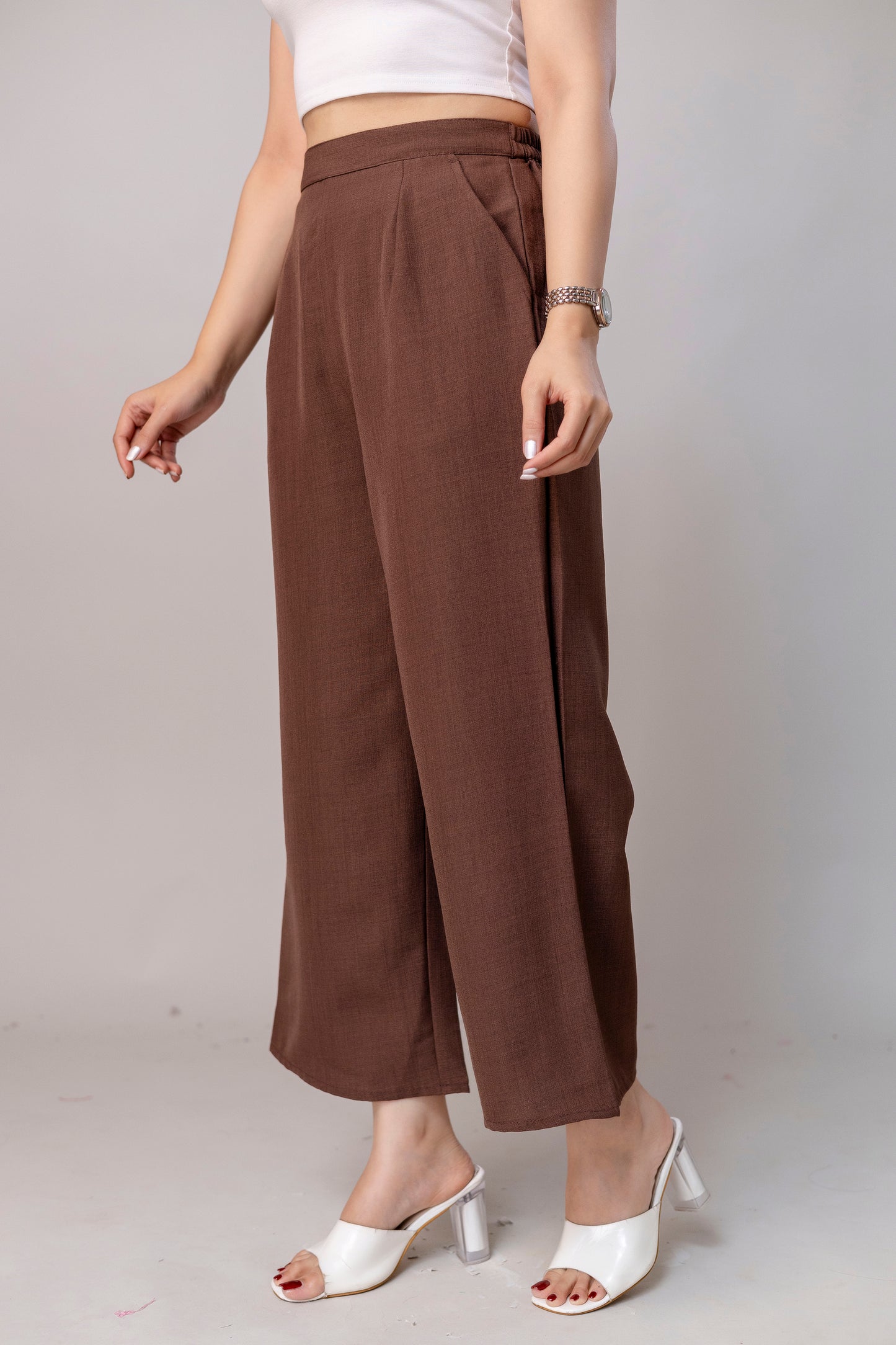 Women Brown Wide Leg Pant
