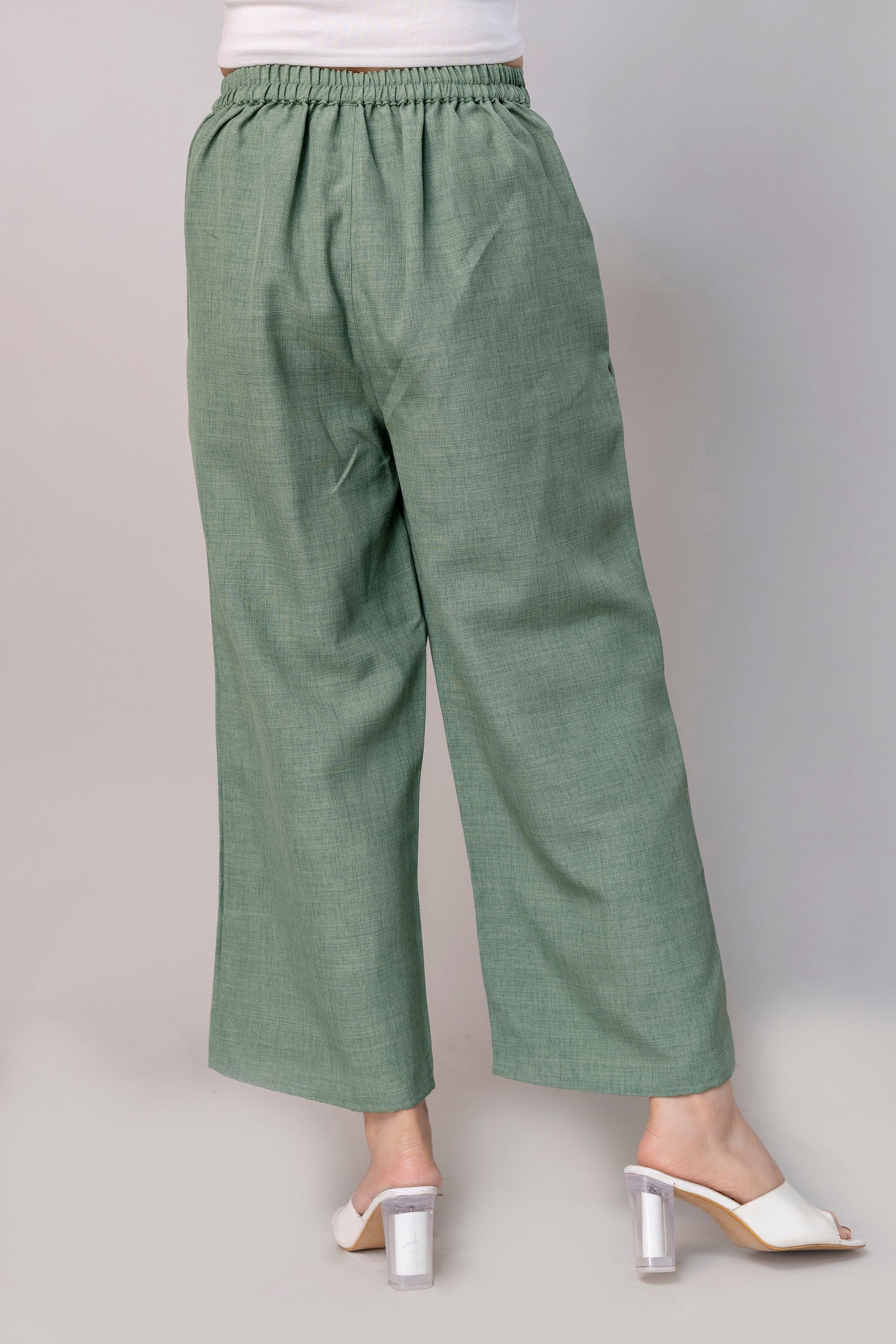 Women Green Wide Leg Pant
