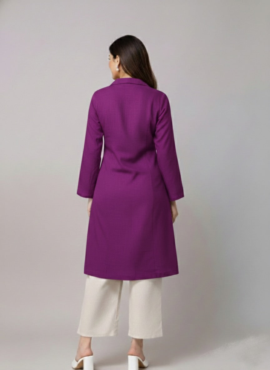 Cotton Classic Purple Long Kurta