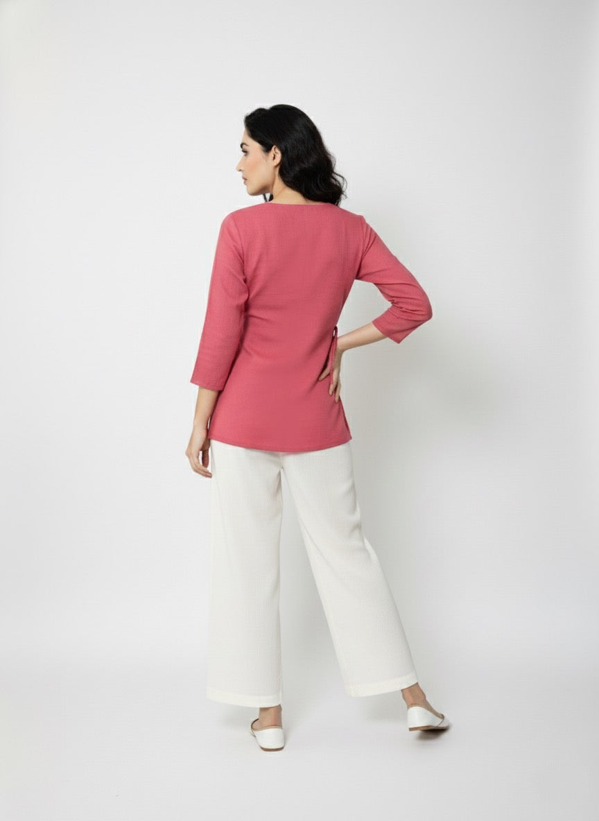 Tassels Pink Short Kurta