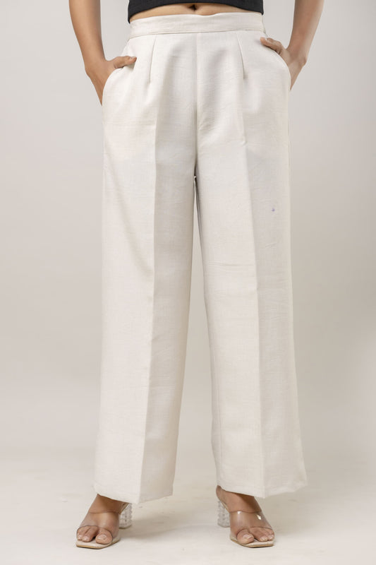 Women White Wide Leg Pant