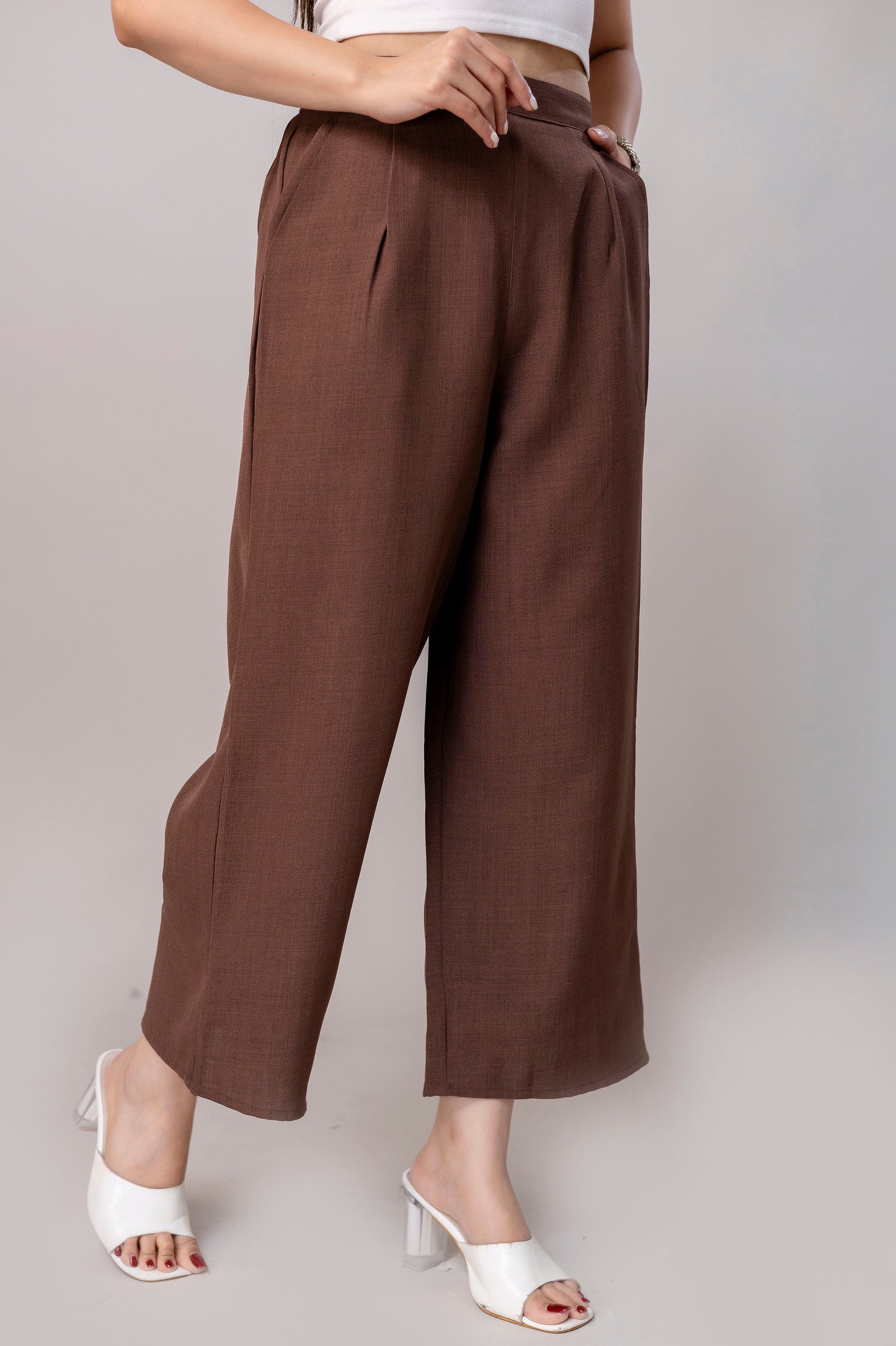 Women Brown Wide Leg Pant