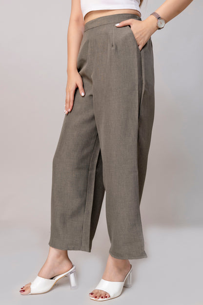 Women Grey Wide Leg Pant