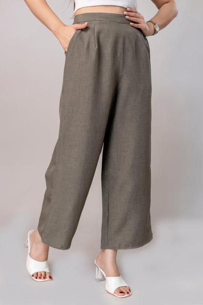 Women Grey Wide Leg Pant