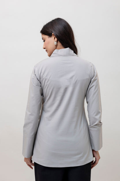 Cotton Classic Grey Short Kurta