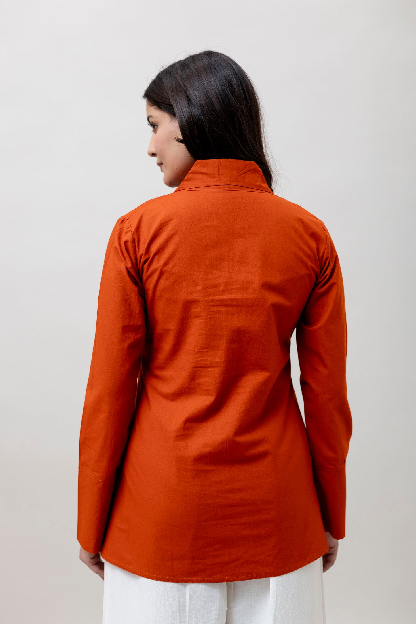 Cotton Classic Orange Short Kurta