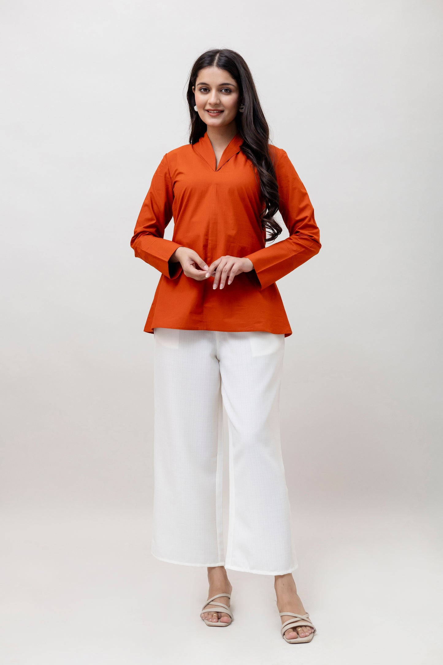 Cotton Classic Orange Short Kurta