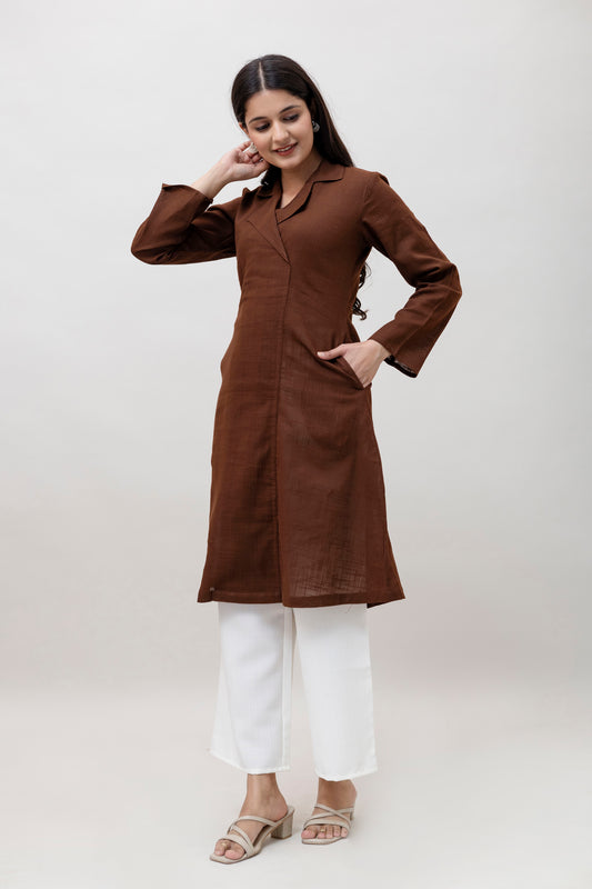 Cotton Classic Brown Long Kurta