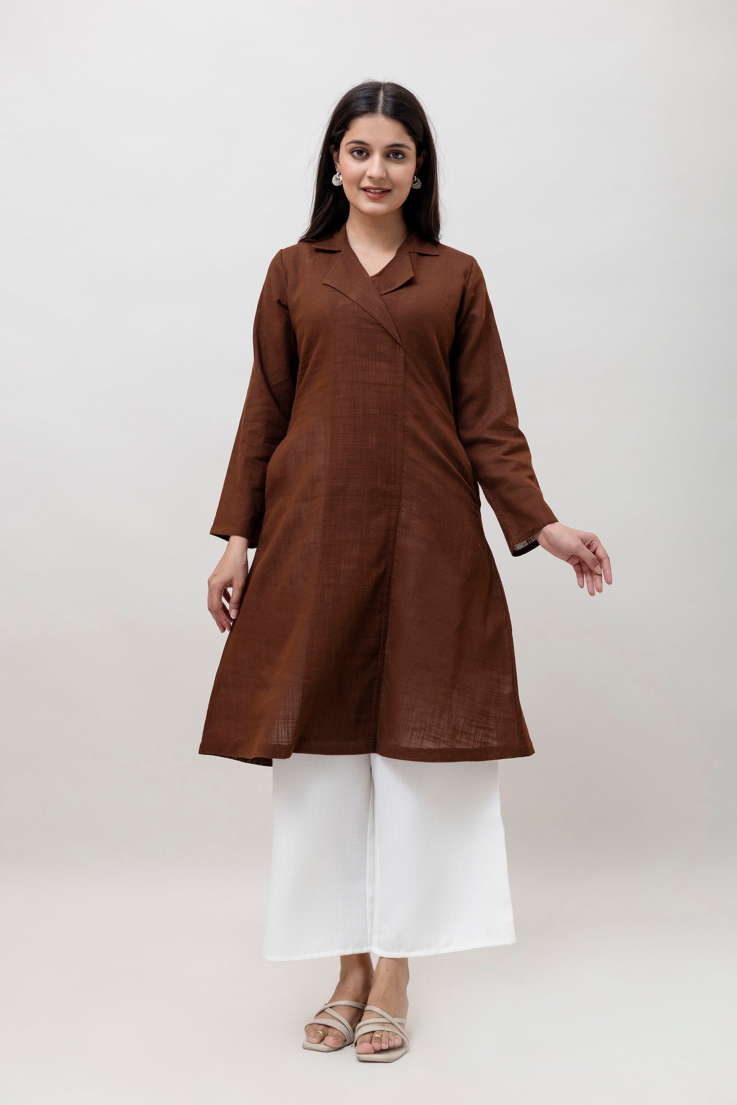 Cotton Classic Brown Long Kurta