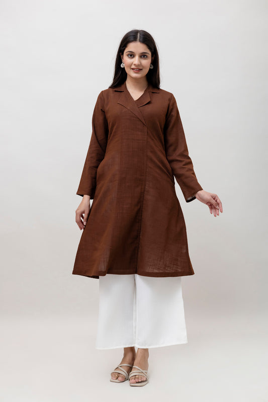 Cotton Classic Brown Long Kurta