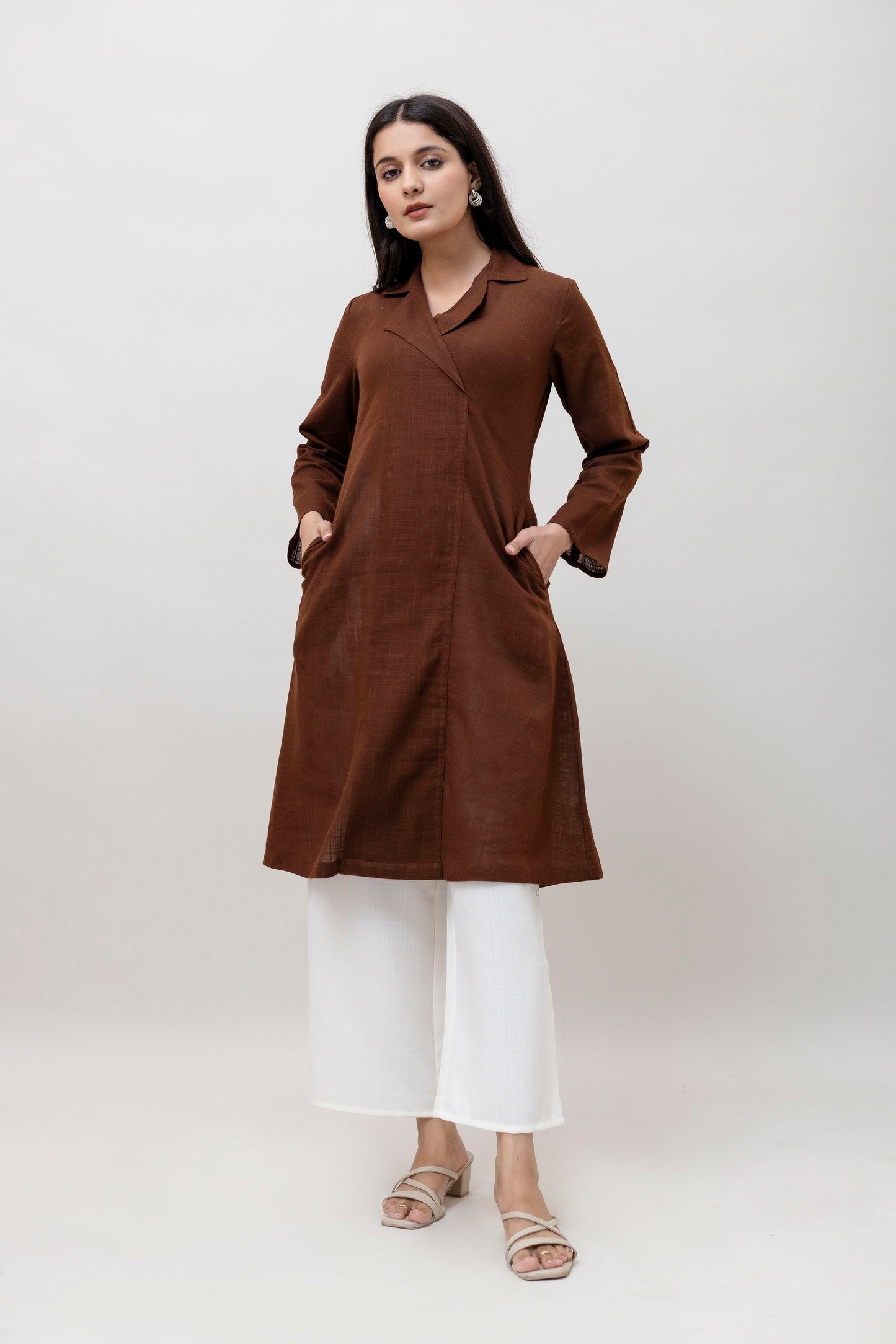 Cotton Classic Brown Long Kurta