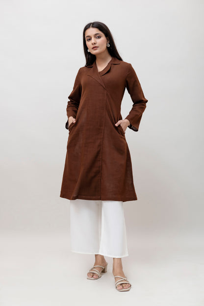 Cotton Classic Brown Long Kurta