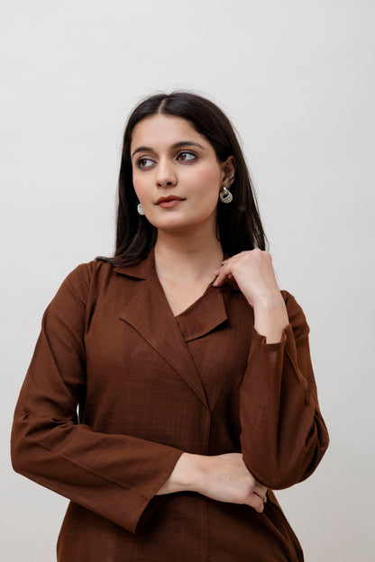 Cotton Classic Brown Long Kurta