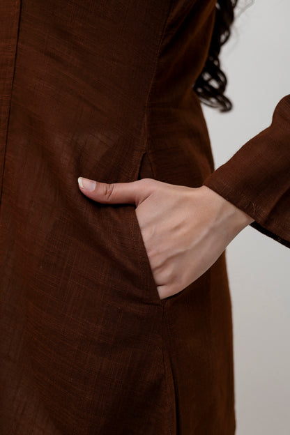 Cotton Classic Brown Long Kurta