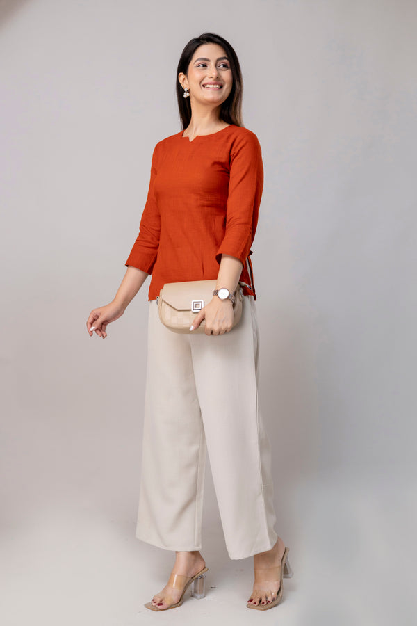 Tassels Orange Short Kurta