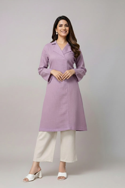 Cotton Classic Lilac Long Kurta