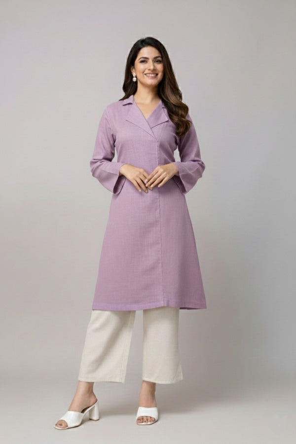 Cotton Classic Lilac Long Kurta