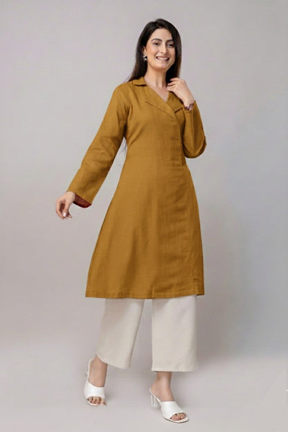Cotton Classic Yellow Long Kurta
