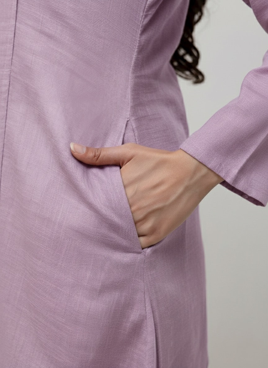 Cotton Classic Lilac Long Kurta