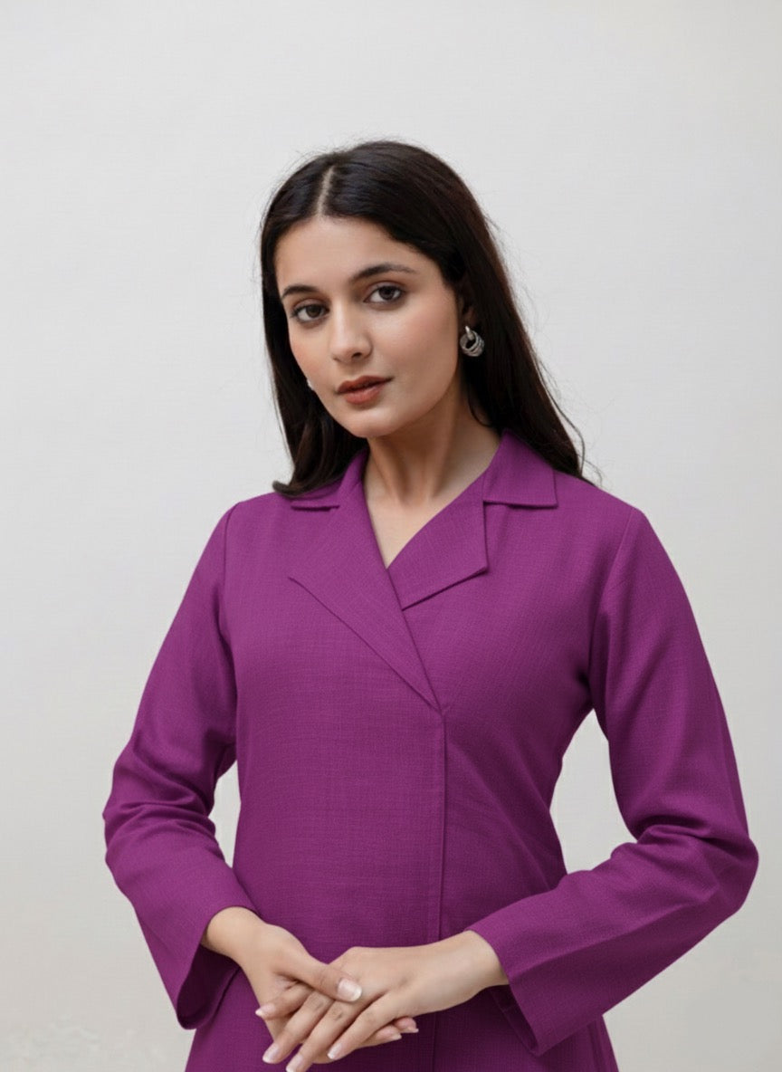 Cotton Classic Purple Long Kurta