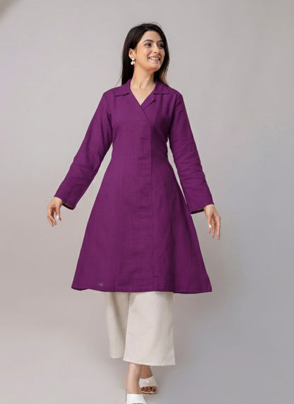Cotton Classic Purple Long Kurta