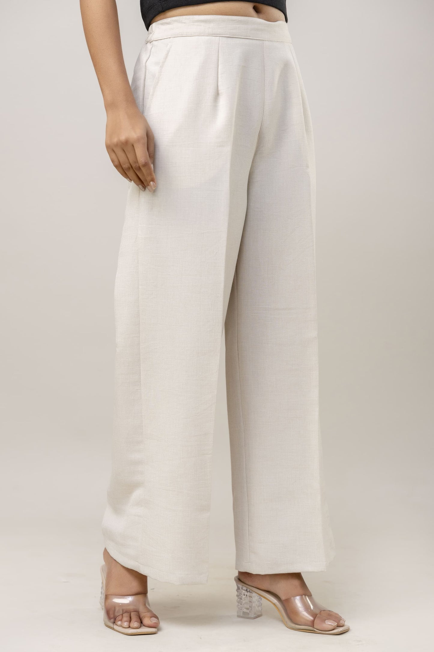 Women White Wide Leg Pant