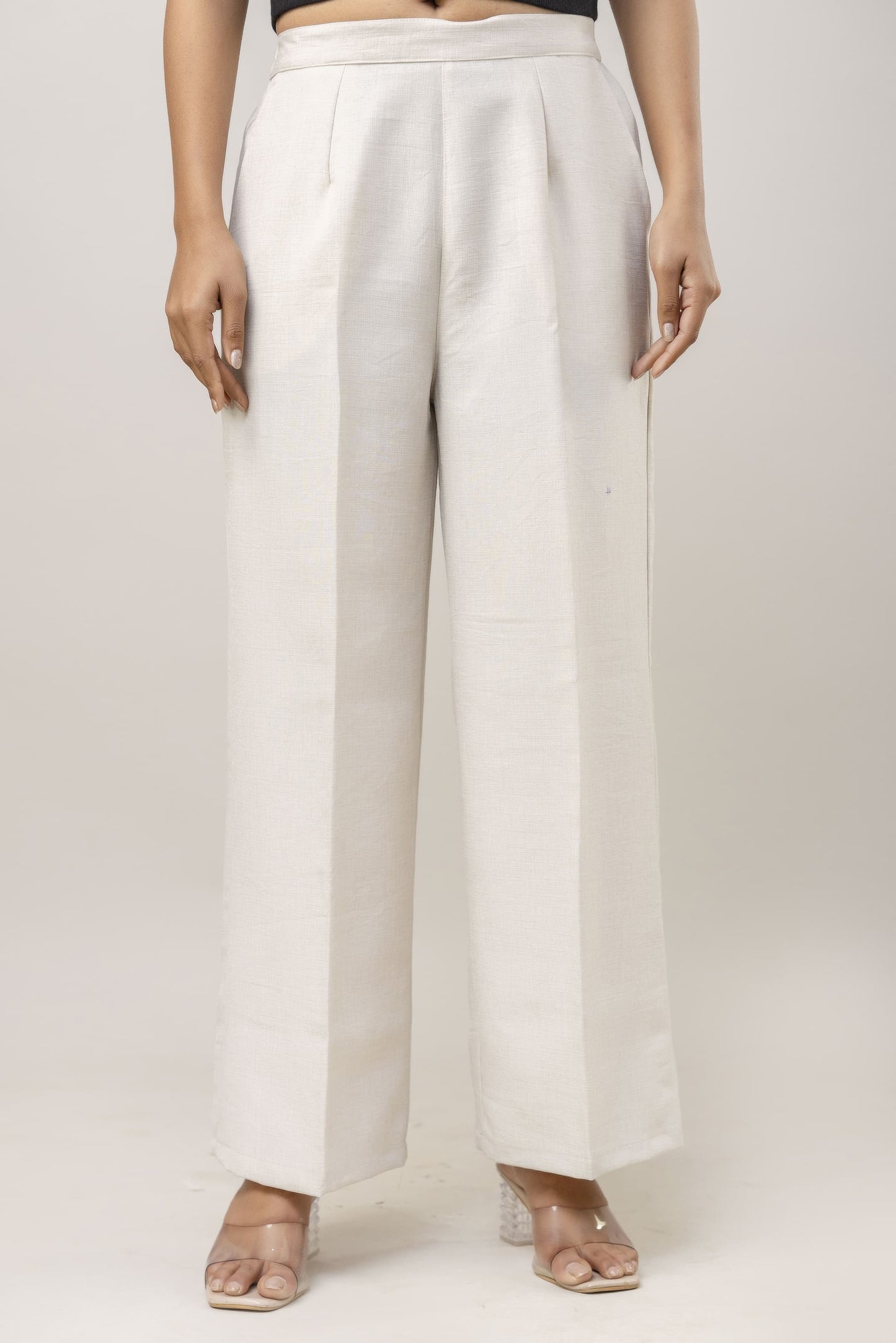Women White Wide Leg Pant