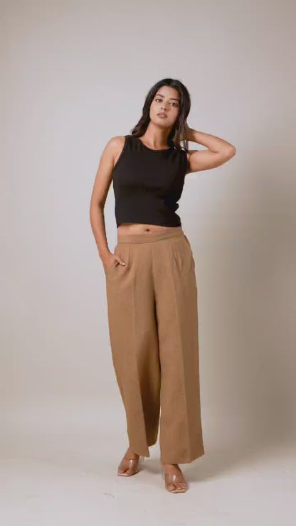 Women Brown Wide Leg Pant